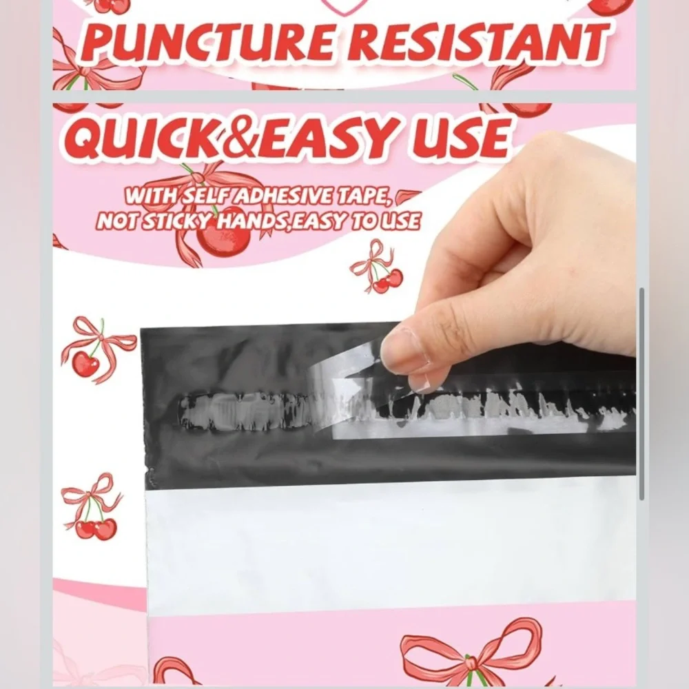 25 Cherry Print 10x13 Poly Mailers